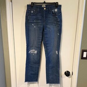 J. Crew Indigo Distressed Boyfriend Jeans